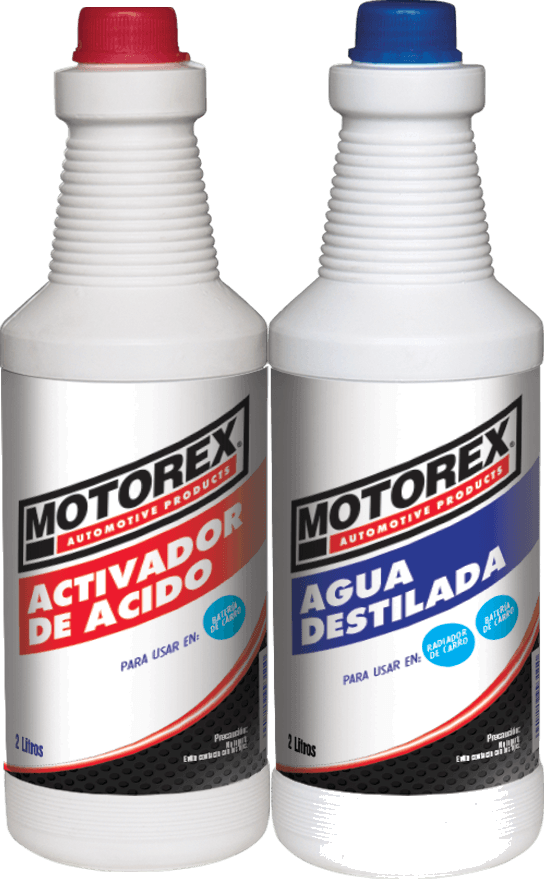 Agua destilada y activador de ácido